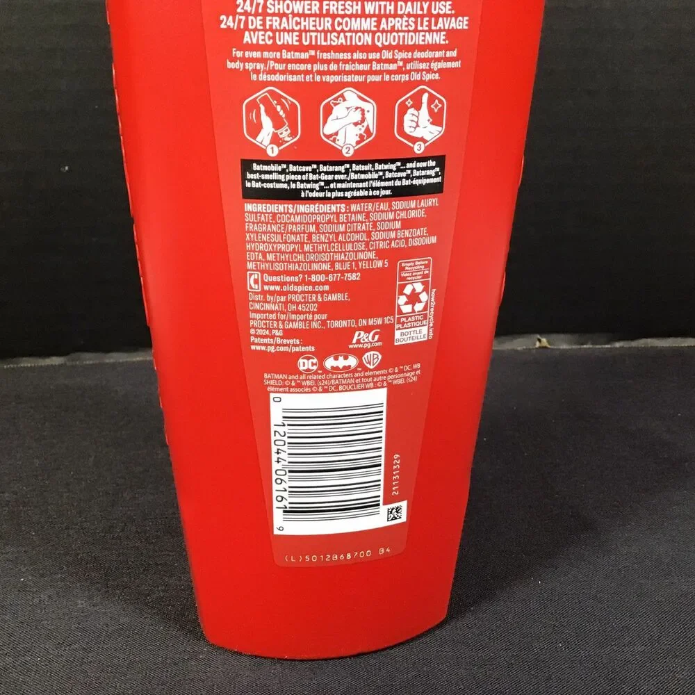 Old Spice Body Wash Limited Edition Batman Dark Knight Black Cherry 24oz New